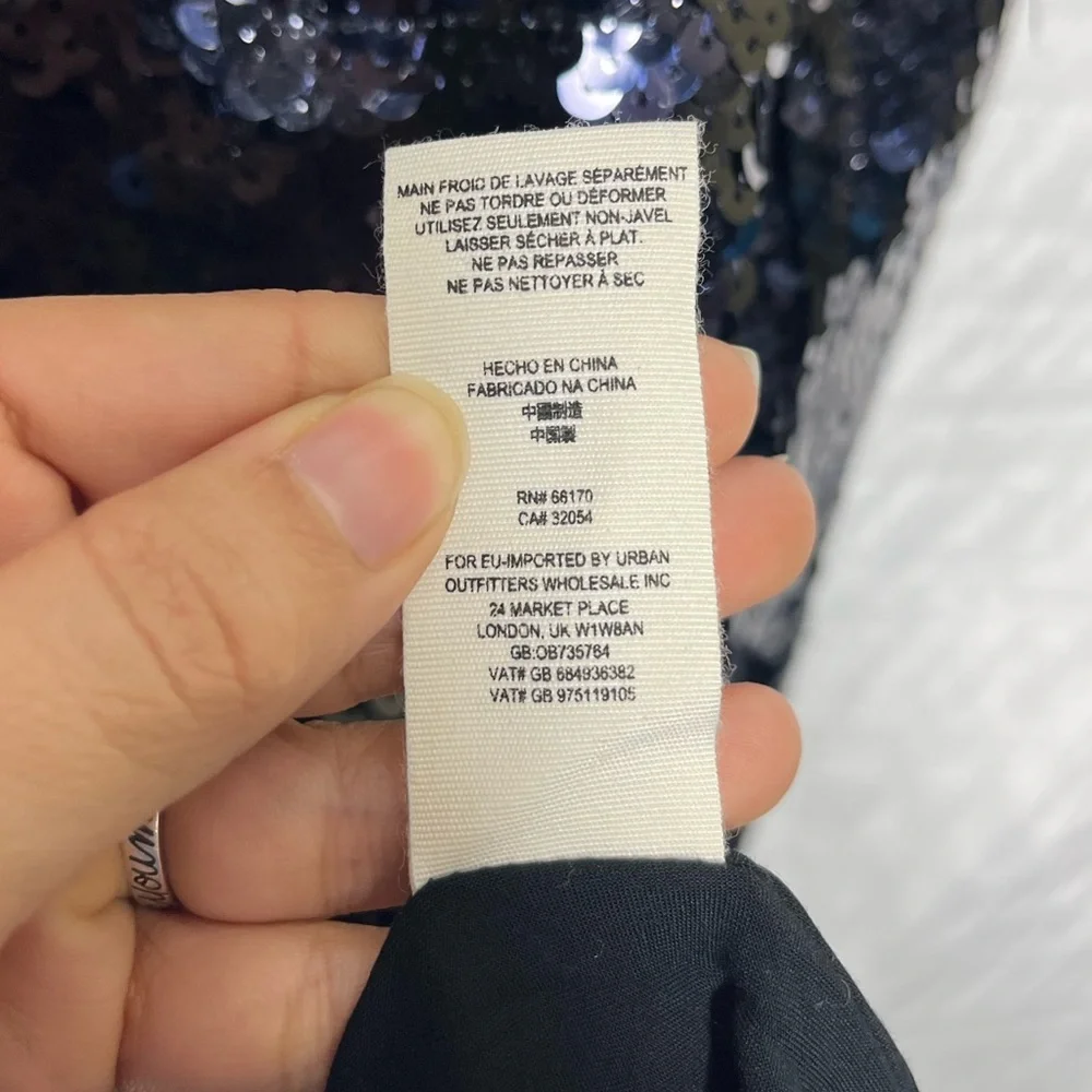 Free people women’s Dance Till Dawn sequins mini black dress size large